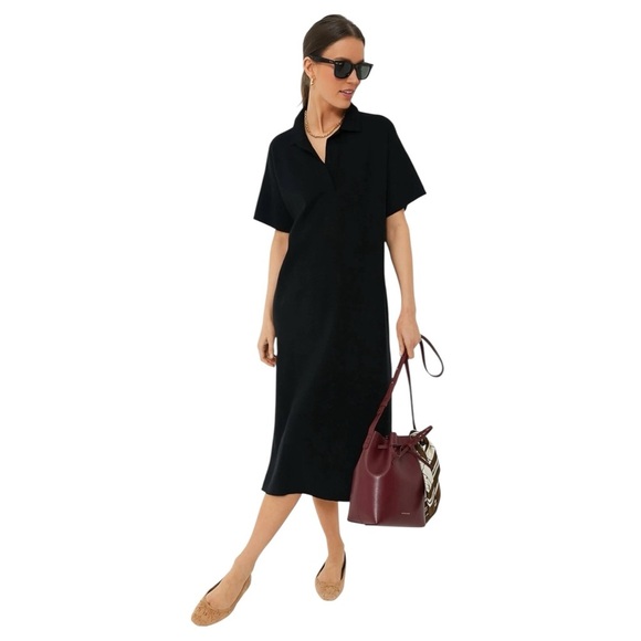 Tuckernuck Black Channing Polo Short Sleeve Midi Dress Womens XXXL - Picture 1 of 9